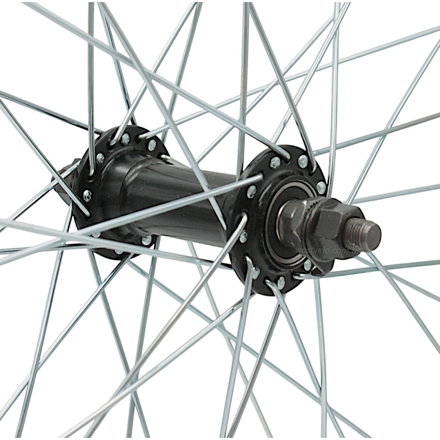 Колесо 24 перед, обід 2-ний чорний, втулка AL на промах чорна фото westvelo.com