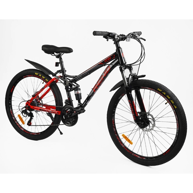 Велосипед 26 ST Corso «REND» RD-19087 сталь 15", (к-т SHIMANO) чорно-червоний фото westvelo.com