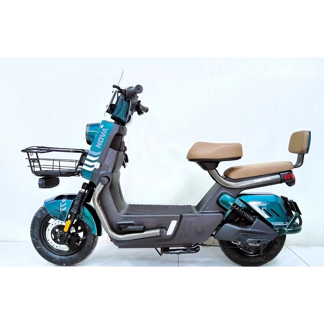 Електроскутер Corso «NOVA» N-407102, двигун 1000W, акумулятор 72V/20Ah графеновий, смарагдовий, колеса 10" + 1 ящик. акум фото westvelo.com