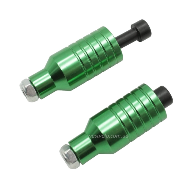 Пеги трюкового самоката AL. анодовані, зелені, L-5.5 см (1055) фото westvelo.com