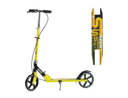 Самокат дитячий 2-х колісний, PU Skyper «NEON» N-81483 жовтий, Ø200mm, ST, ручне гальмо