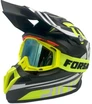 Шолом, закритий крос/ендуро (М) АТV Forsage Rider  029 чорно-жовтий глянець з дашком  + окуляри фото westvelo.com