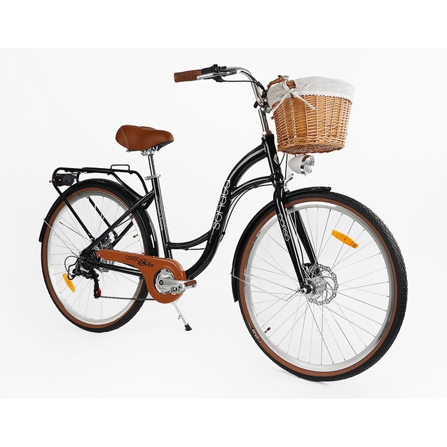 Міський велосипед 28 AL Corso «SONATA» SN-28033 алюміній 18", (к-т SHIMANO) чорний (+к/к/б) фото westvelo.com