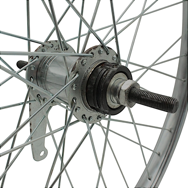 Колесо 24. зад, обід нікель, спиця 2мм, вт. Falcon + к-т фото westvelo.com
