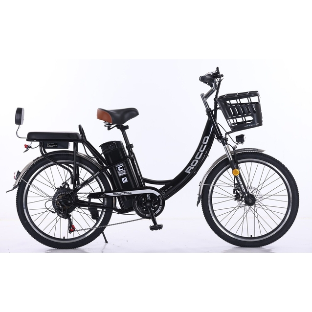 Електровелосипед 24 ST Corso «ROCCO» RC-70237 сталь, двигун 500W, акумулятор 48V20Ah літієвий, чорний фото westvelo.com