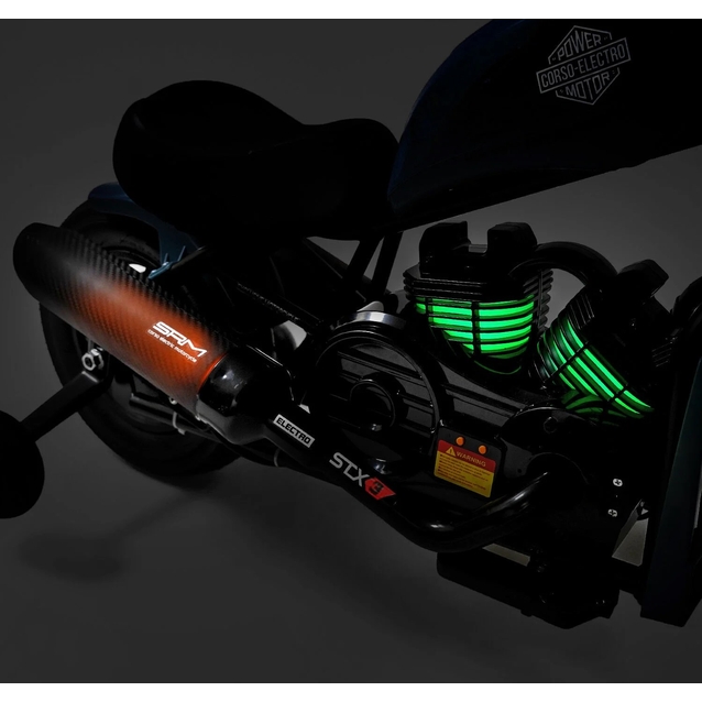 Електромотоцикл Corso H-42724 двигун 160W, акумулятор 24V 5Ah свинцево-кислотний, блакитний, Bluetooth, звук двигуна, колеса 12" фото westvelo.com