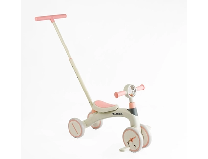 Дитячий велосипед 3-х колісний з батьківською ручкою, колеса - EVA (піна) 8-6, Best Trike BST-565 біло-рожевий, рама нейлон`