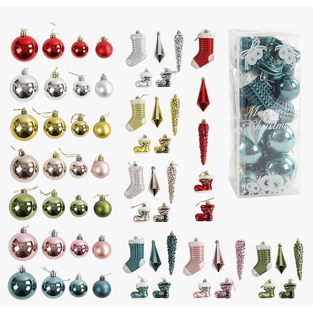 Новорічні прикраси 20 шт, у слюді МІКС ВИДІВ (C 67552) фото westvelo.com