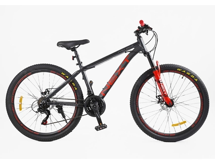 Велосипед 26 AL Corso «NEXT» NX-26159 алюміній 15", (к-т SHIMANO) графітово-червоний