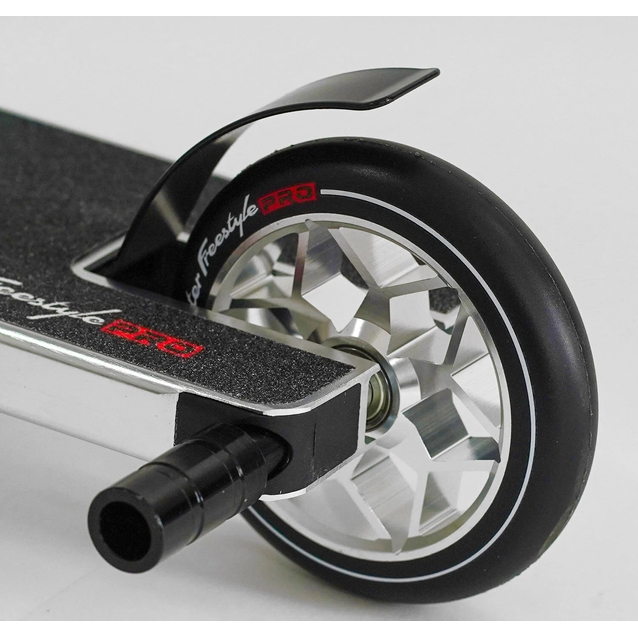 Самокат трюковий Best Scooter «FREESTYLE» N-31020 чорно-срібний, HIC-система, пеги, AL диск та дека, колеса PU Ø120mm, ширина керма - 58 см фото westvelo.com