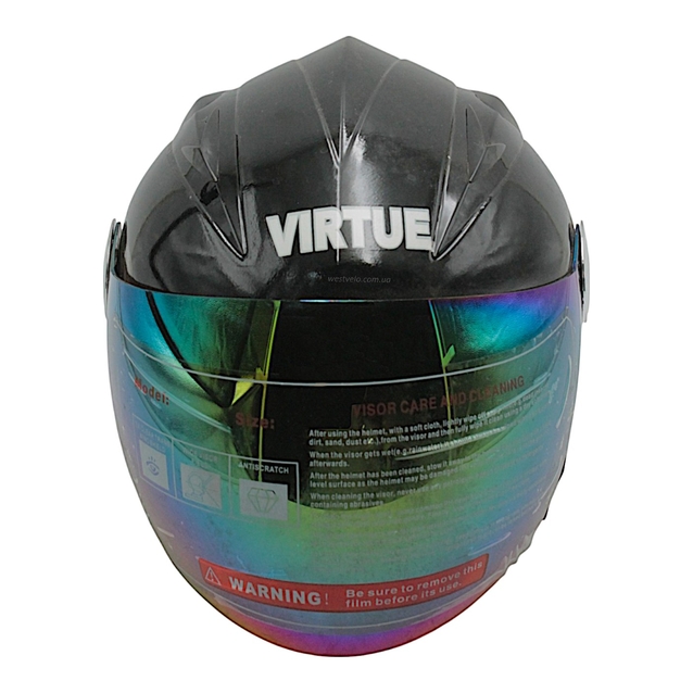 Мото шолом, відкритий №205 VIRTUE чорний, чоловічий фото westvelo.com