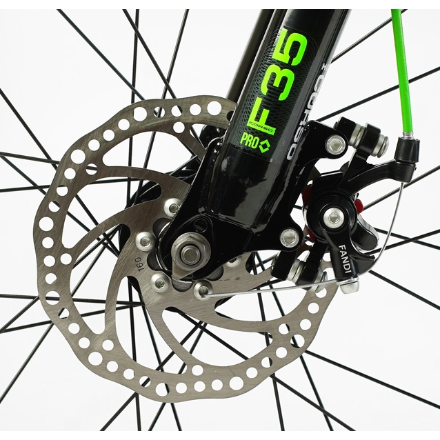 Велосипед 20 MG Corso «F35» MG-20355 магній 11", (к-т SHIMANO) чорно-салатовий фото westvelo.com