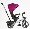 Дитячий велосипед 3-кол з батьківською ручкою, з даш, PU BestTrike «MARCO» 9155/365-18 рожево-білий, поворотне сидіння, складне кермо, кошик, телескопічна ручка, фара музична фото westvelo.com