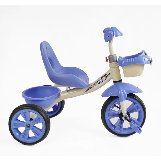 Дитячий велосипед 3-х колісний EVA (піна) Best Trike колеса 10-8, «Машинка» BS-60811 фіолетовий, сталева рама, УКР.ОЗВУЧУВАННЯ, кошик