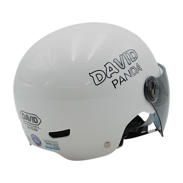 Мото шолом підлітковий, відкритий (M‑XL) "DAVID" 315B, білий глянцевий (ABS) фото westvelo.com