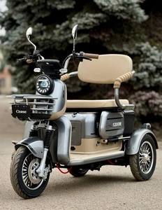 Трицикл Corso «POWER JET» JT-943078, двигун 1200W, акумулятор 72V 28Ah графеновий, сірий + 1 ящик. акум, колеса 10"