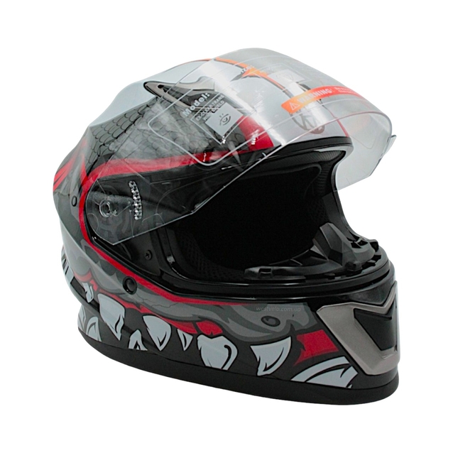 Мото шолом, закритий (L 59-60) VLAND M62-Dino, інтеграл, червоний, глянцевий фото westvelo.com