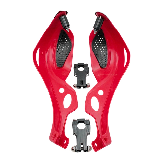 Захист рук на кермо мото FHS, 01 червоний фото westvelo.com