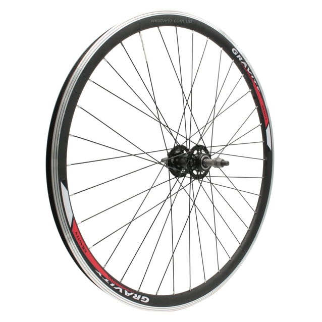 Колесо 27,5 зад, обід 2-ний чорний втулка SHUNFENG, проми, диск 6 болтів, чорна спиця фото westvelo.com