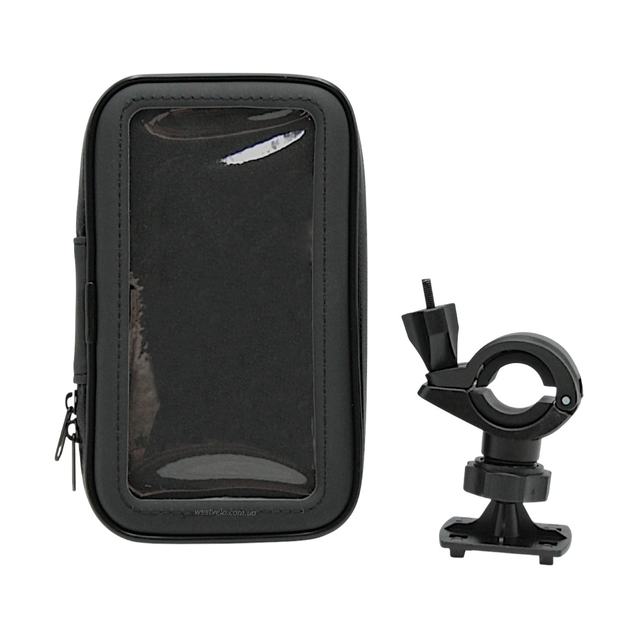 Тримач для телефону,(L) 155х85х30мм на кермо, сенсорна плівка, вологозахисний, швидкознімний, кут повороту 360° фото westvelo.com