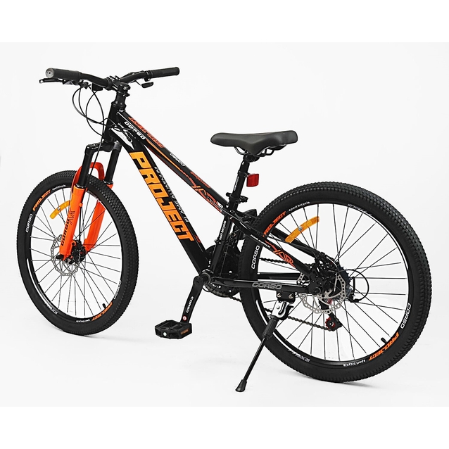 Велосипед 24 AL Corso «PROJECT»  PJ-24115 алюміній 11", (к-т SunRun) чорно-помаранчевий фото westvelo.com