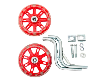 Бокові дитячі колеса (Ø 12) гелеві, діодні, червоні