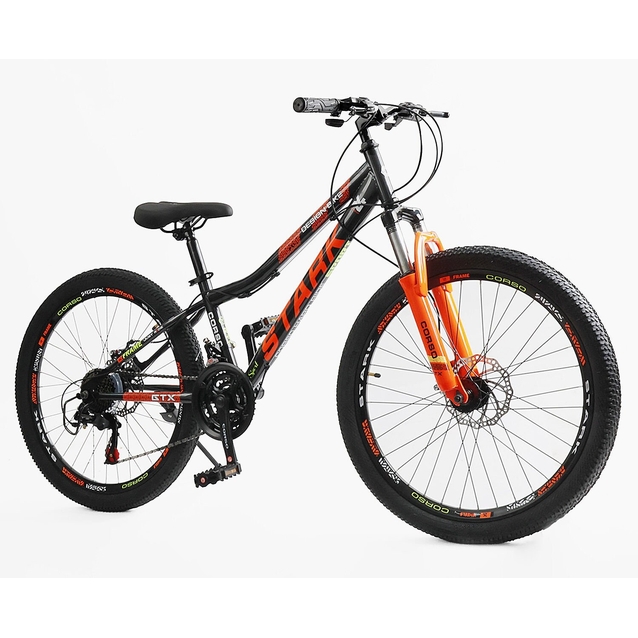 Велосипед 24 ST Corso «STARK» SK-24916 сталь 12", (к-т Saiguan) чорно-помаранчевий фото westvelo.com