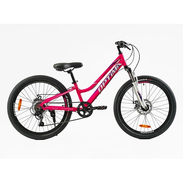Велосипед 24 AL Corso «OPTIMA» TM-24811 алюміній 11", (к-т SHIMANO) рожево-білий фото westvelo.com