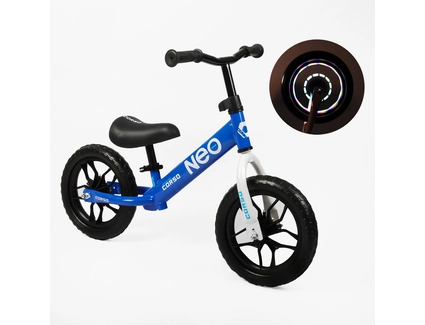 Велобіг 12 Corso, колеса - EVA (піна), сталева рама «NEO» EN-30811 синій, підставка для ніг