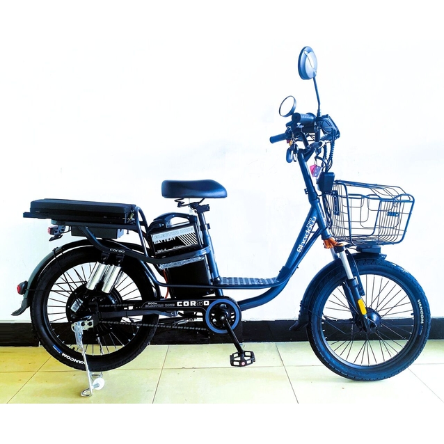 Електровелосипед 22 ST Corso «SHADOW PRO» SH-42173 сталь, двигун 800W, акумулятор 48V20Ah літієвий, темно сірий фото westvelo.com