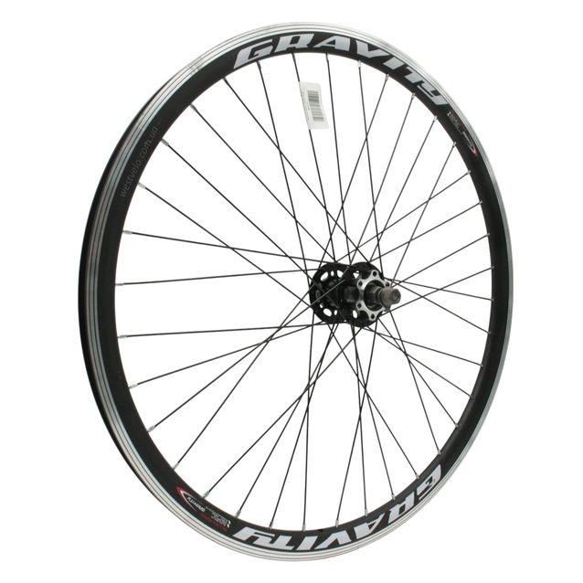 Колесо 26 перед, обід 2-ний чорний, втулка ST SHUNFENG, диск 6 болтів, пром-підшипник, чорна спиця, Gravity фото westvelo.com