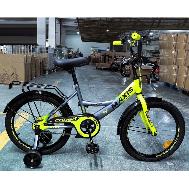 Дитячий велосипед 18 ST Corso «MAXIS» MX-87004 сіро-жовтий фото westvelo.com