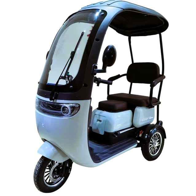 Трицикл Corso «HANDY» HD-74410, двигун 800W, акумулятор 72V/20Ah, блакитний + 1 ящик. акум, колеса 10" фото westvelo.com