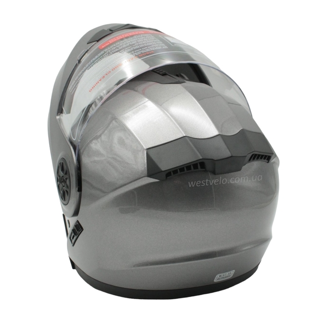 Мото шолом, трансформер (L 59-60) BLD-159 сірий глянець з відкидними окулярами фото westvelo.com