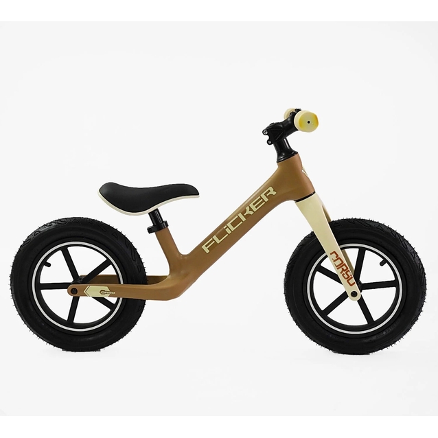 Велобіг 12 Corso надувні колеса, нейлонова рама «FLICKER»  FL-0879-75 коричневий фото westvelo.com