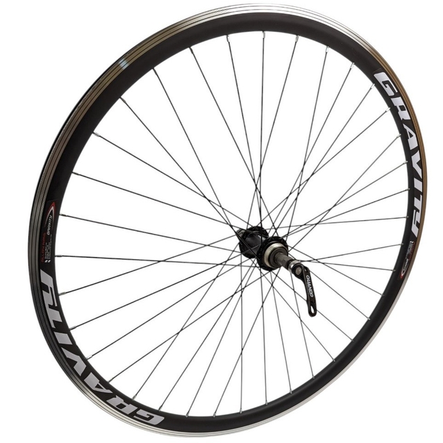 Колесо 28-29 зад, обід 2-ний чорний, втулка AL. Quando на віночках, ексцентрик, чорна спиця (Gravity) фото westvelo.com