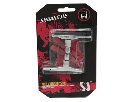 Колодки гальмівні V-brake SHUANGJIE зміщений центр, картриджні (+ запаска)