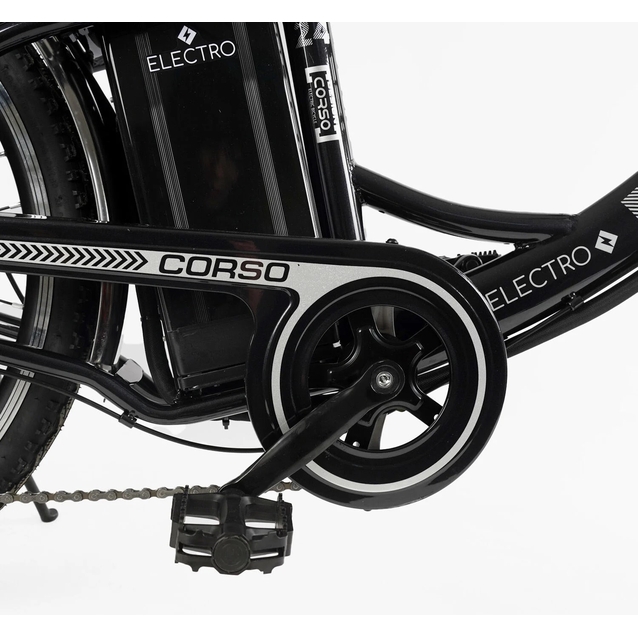 Електровелосипед 24 ST Corso «ROCCO» RC-20515 сталь, двигун 500W, акумулятор 48V20AH літієвий, чорний фото westvelo.com