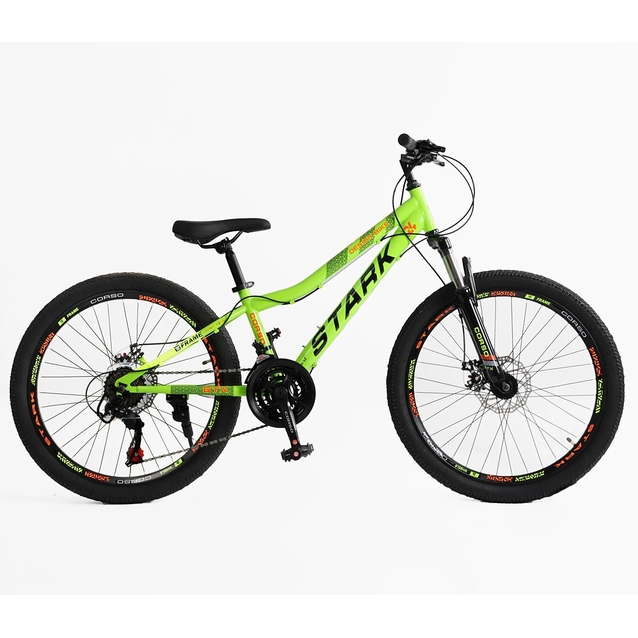 Велосипед 24 ST Corso «STARK» SK-24392 сталь 12", (к-т Saiguan) салатовий фото westvelo.com