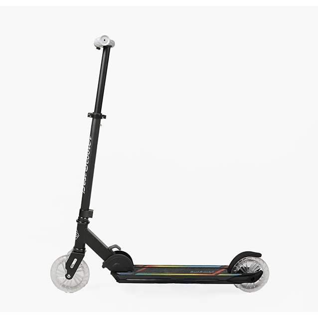 Самокат дитячий 2-х колісний, PU Best Scooter L-10627 чорний, AL, Ø145mm, диски коліс, дека, вилка зі світлом фото westvelo.com