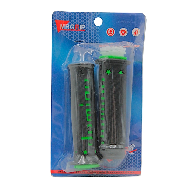 Мото гріпси DOMINO універсальні (тип2) чорно-зелені фото westvelo.com