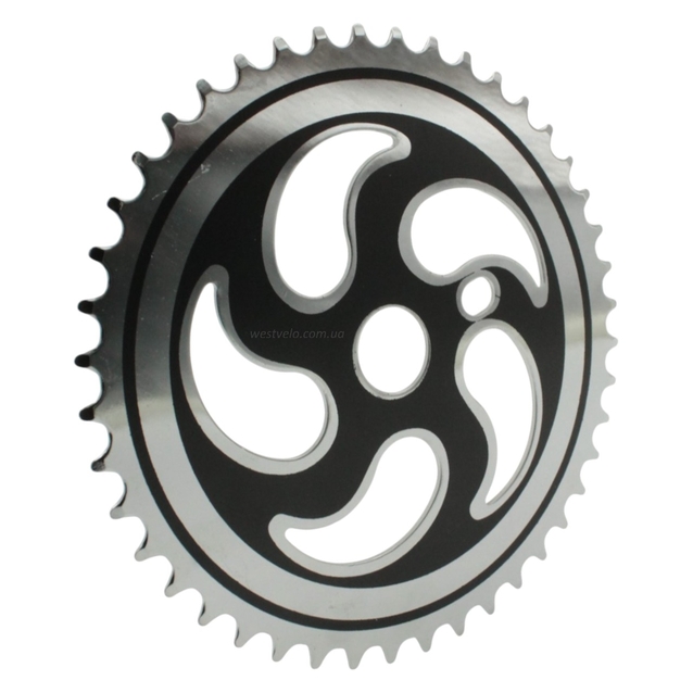 Зірка шатунів передня BMX-2 чорно-сіра, на 44Т фото westvelo.com