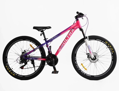 Велосипед 26 AL Corso «ULTRA» UT-10019 алюміній 13", (к-т SHIMANO) рожево-фіолетовий