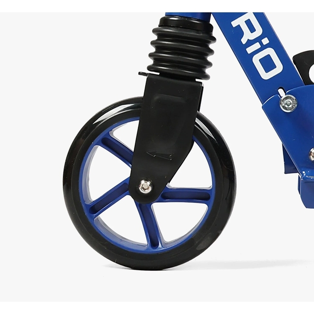 Самокат дитячий 2-х колісний, PU Best Scooter «RIO» R-31420 синій, Ø145mm, передній амортизатор, AL гальмо фото westvelo.com