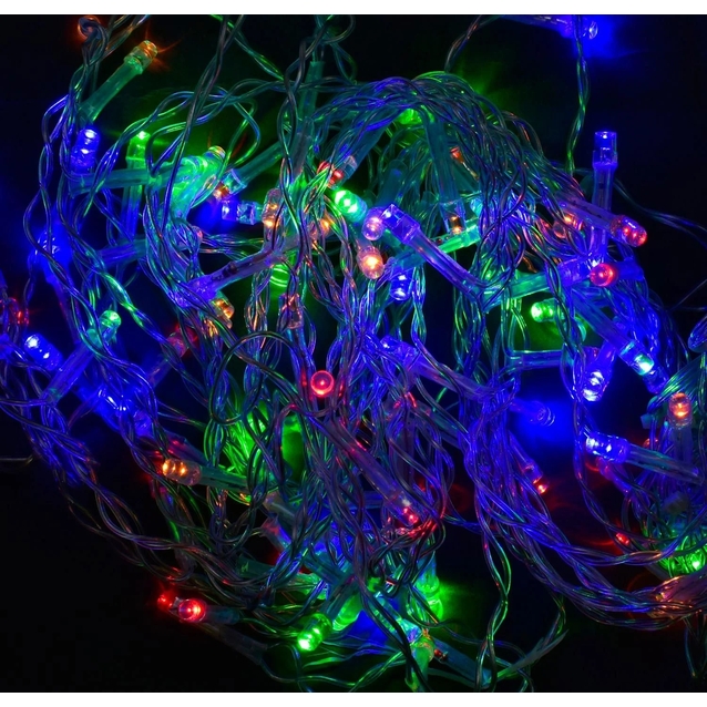 Гірлянда-штора світлодіодна 100 лампочок, довжина проводу 3 метри, гілки: 40, 50, 68 см, мультиколор, від мережі 220 В С 31311 фото westvelo.com