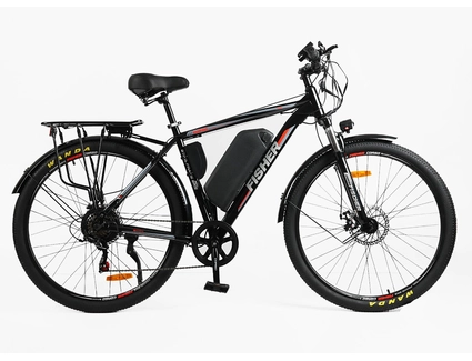 Електровелосипед 29 ST Corso «FISHER» FH-86477 сталь 21, двигун 600W, акумулятор 48V 20Ah літієвий (к-т SHIMANO) чорно-червоний
