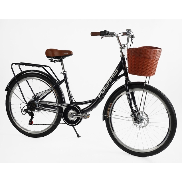 Міський велосипед 26 ST Corso «POLARIS» PS-36620 сталь 16,5", (к-т SHIMANO) фіолетовий (+к/к/б) фото westvelo.com