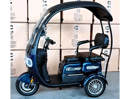 Трицикл Corso «TERRA» TR-420662, двигун 1200W, акумулятор 72V 24Ah літій-марганцево-залізо-фосфатний, синій, колеса 10"