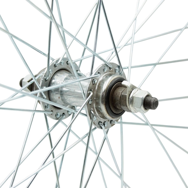 Колесо 26 перед, обід 2-ний чорний, втулка ST. на віночках, диск різьба (Guan Jin) фото westvelo.com