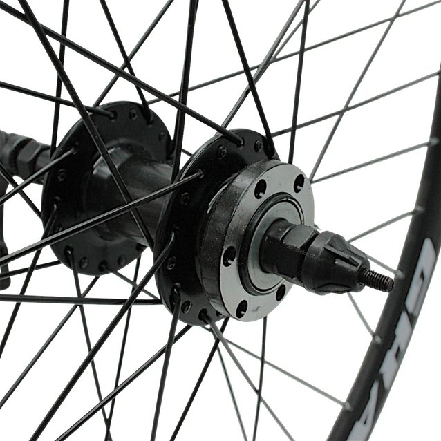 Колесо 27,5 зад, обід 2-ний чорний дисковий, втулка AL. NECO MS31R, диск 6 болтів,ексцентрик фото westvelo.com